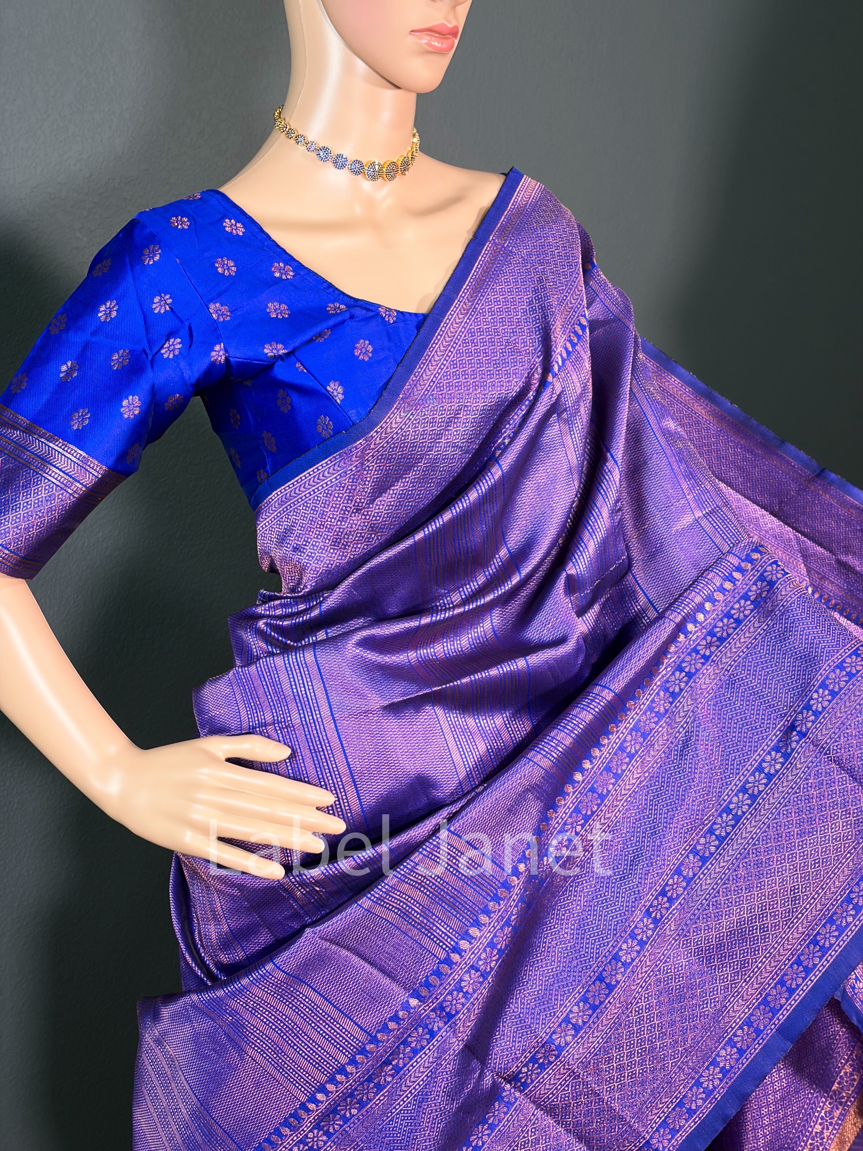Kubera Soft Silk Saree with Stitched Blouse Alterable (36" - 42") | Easy wear | Traditional attire