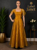 Mustard Moonlight - Satin Maxi for women (M up to L)