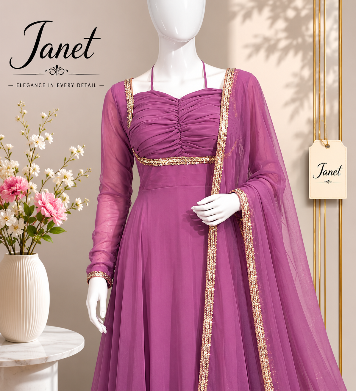 Lilac Enchantment - Anarkali gown for women(M up to L)