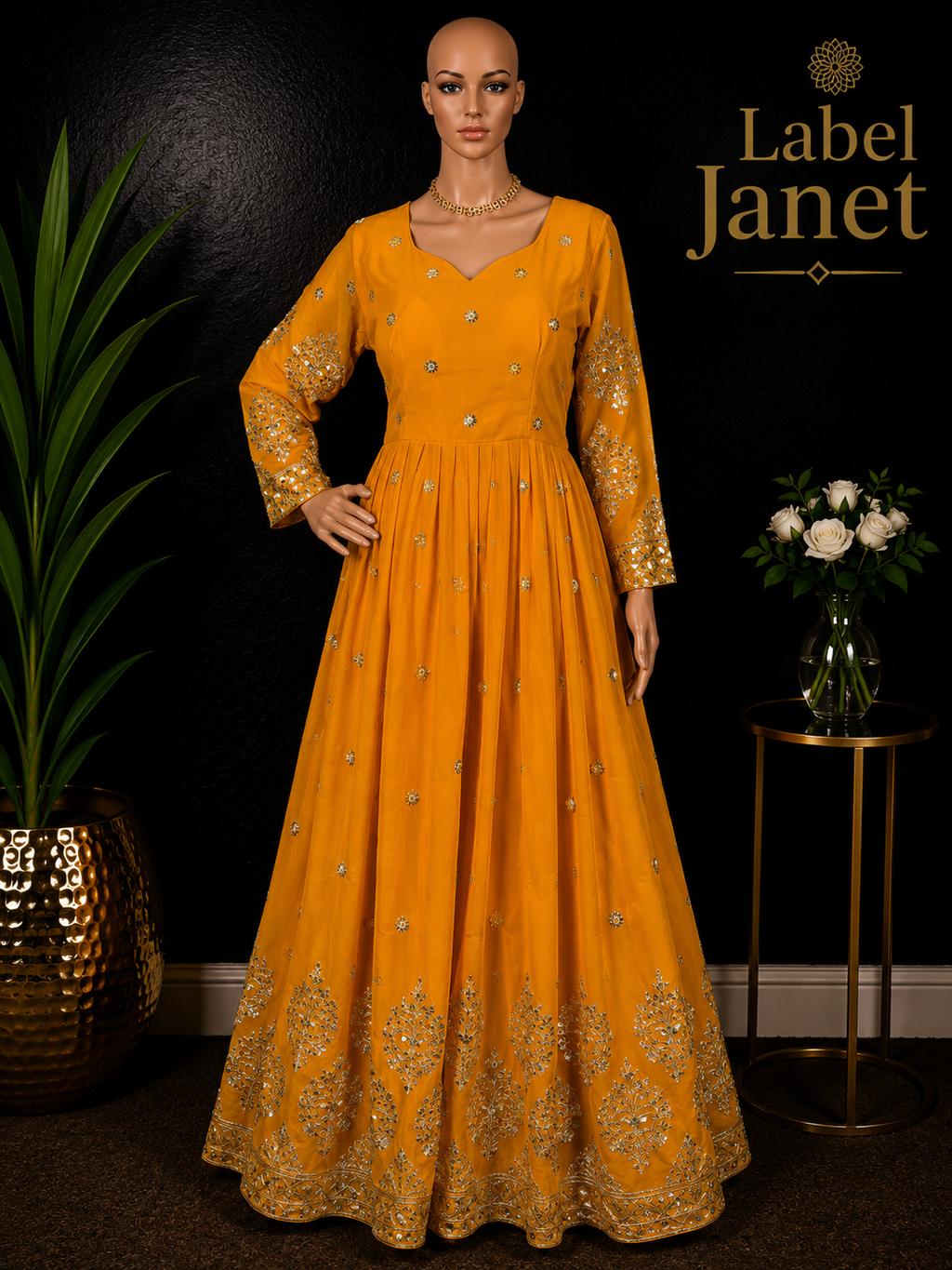 Sunflower - Yellow Anarkali Gown for women (L up to XL)