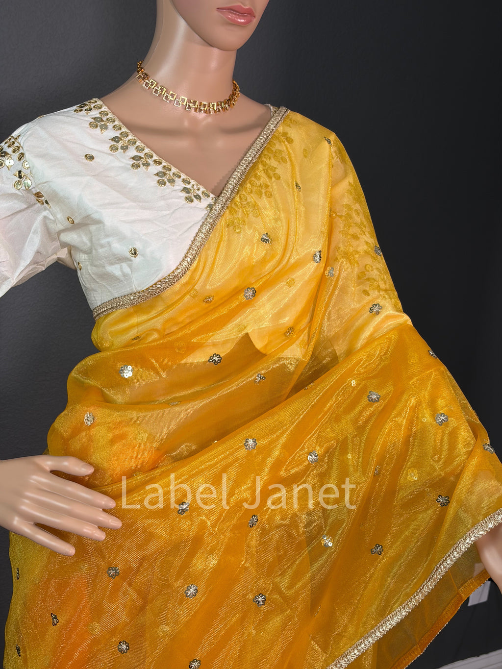 Haldi Happy Saree - jimmy choo saree