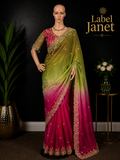 Madhura Mayil - Dual Shaded Shimmer Tissue Saree with blouse