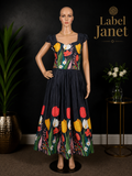 Tulip Love - Puff Sleeve Maxi Dress for Women (L up to XL)