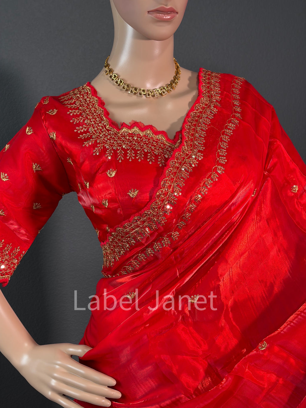 Red Romance - Designer Jimmy Choo saree