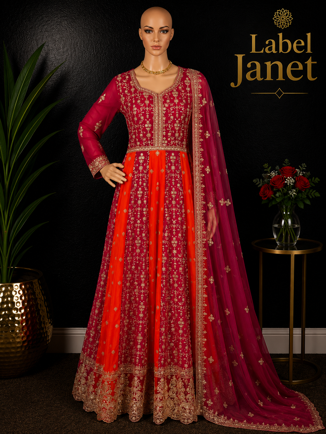 Kesari Rani - Designer Anarkali Gown fo women (M up to L)