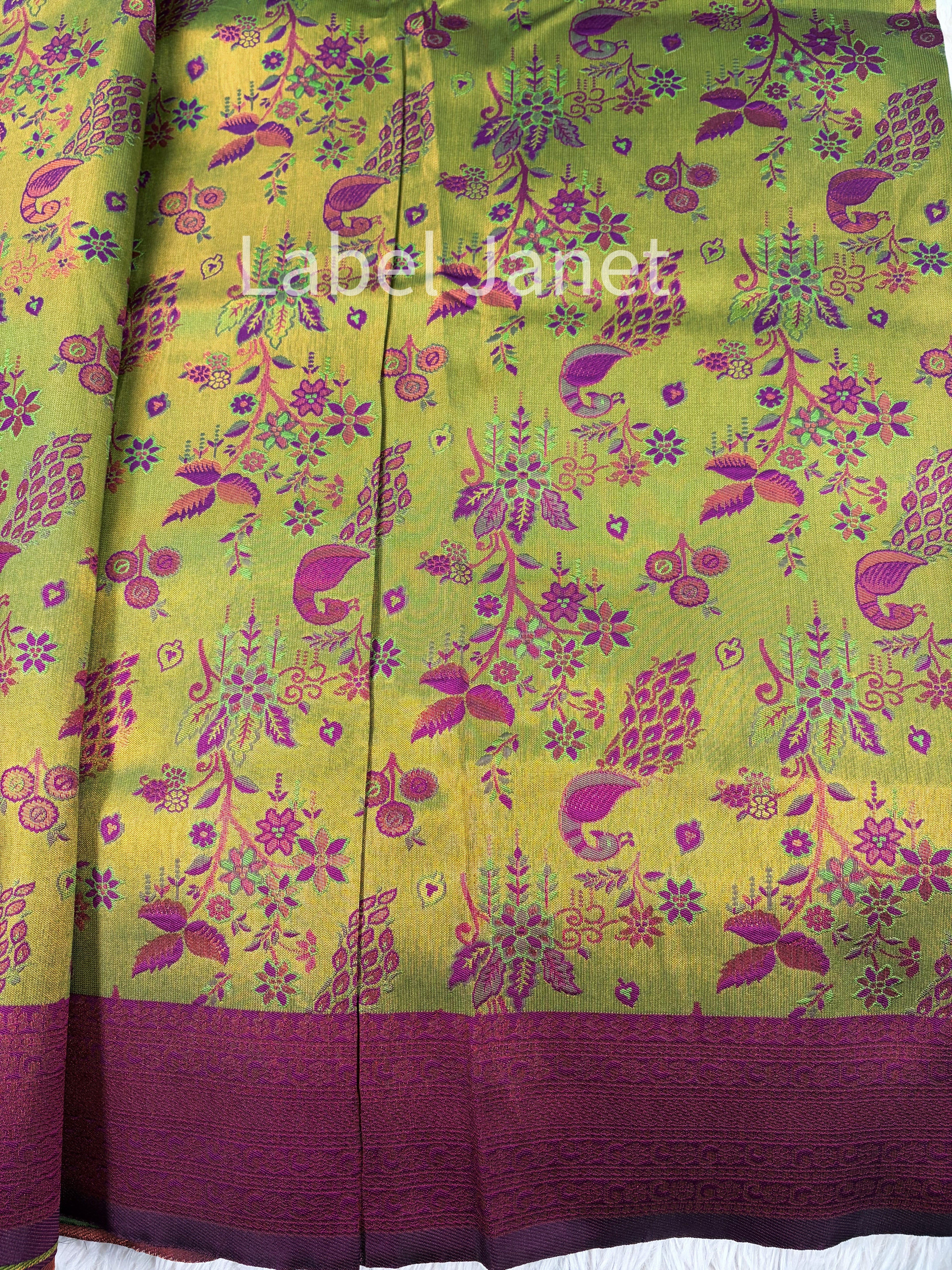Green Kanjipuram  Soft Silk Saree with Stitched Blouse | Easy Wear | Indian Saree