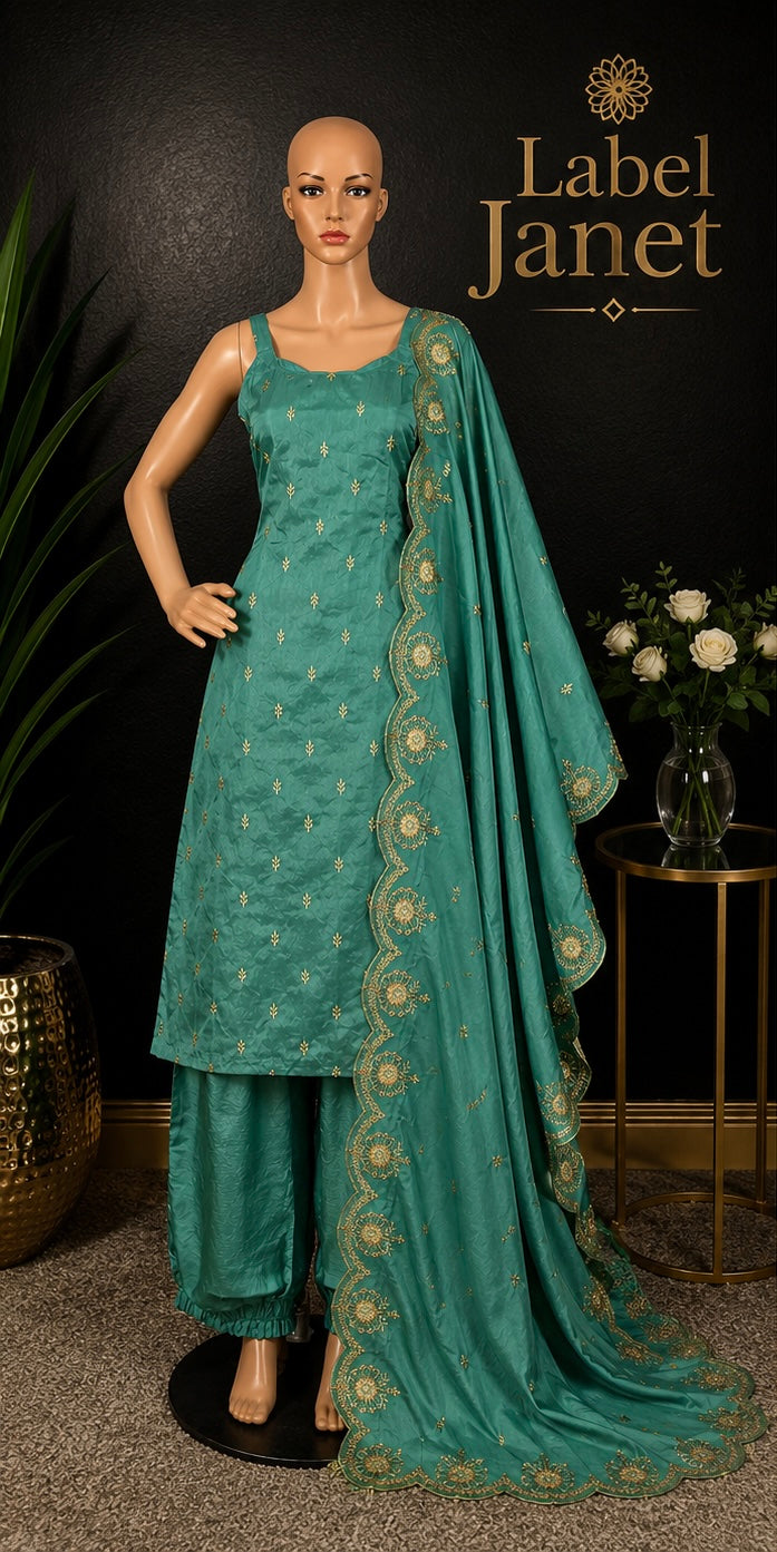 Olive beauty - Sleeveless salwar kameez for women (M up to L)
