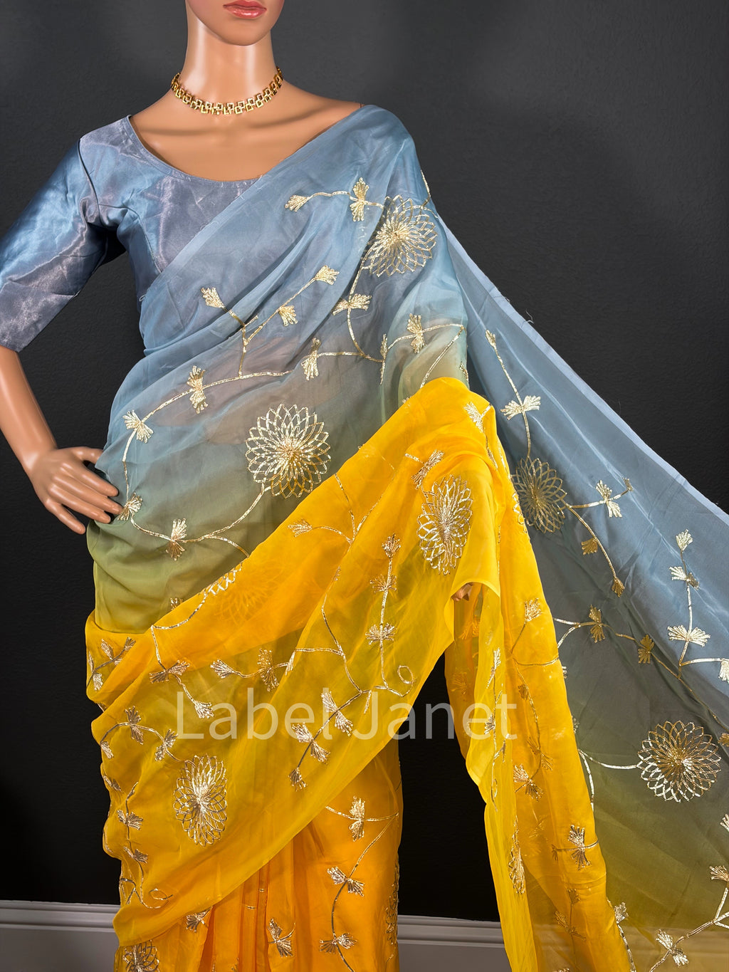 Sunshine and Strom Saree - Dual shaded party wear saree