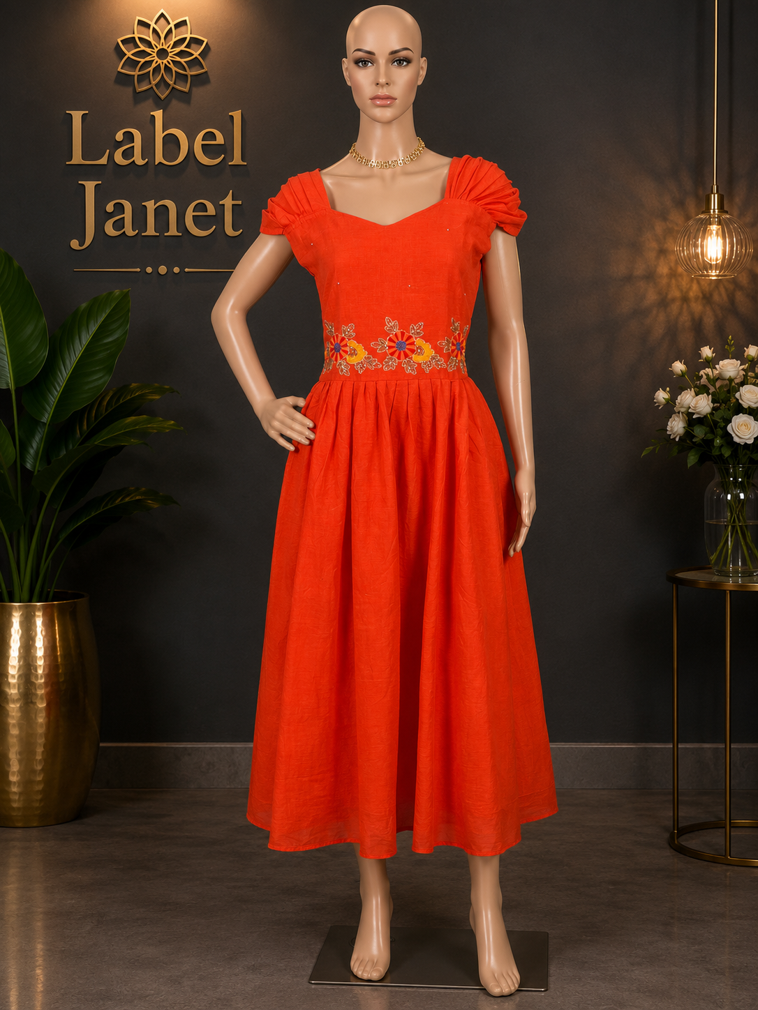 Tangerine Tango - Orange Cotton Maxi (M up to L)
