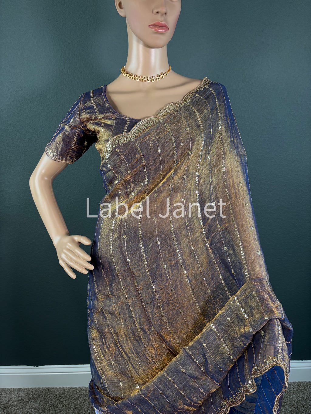 Silver Shadow - Grey Space Silk saree