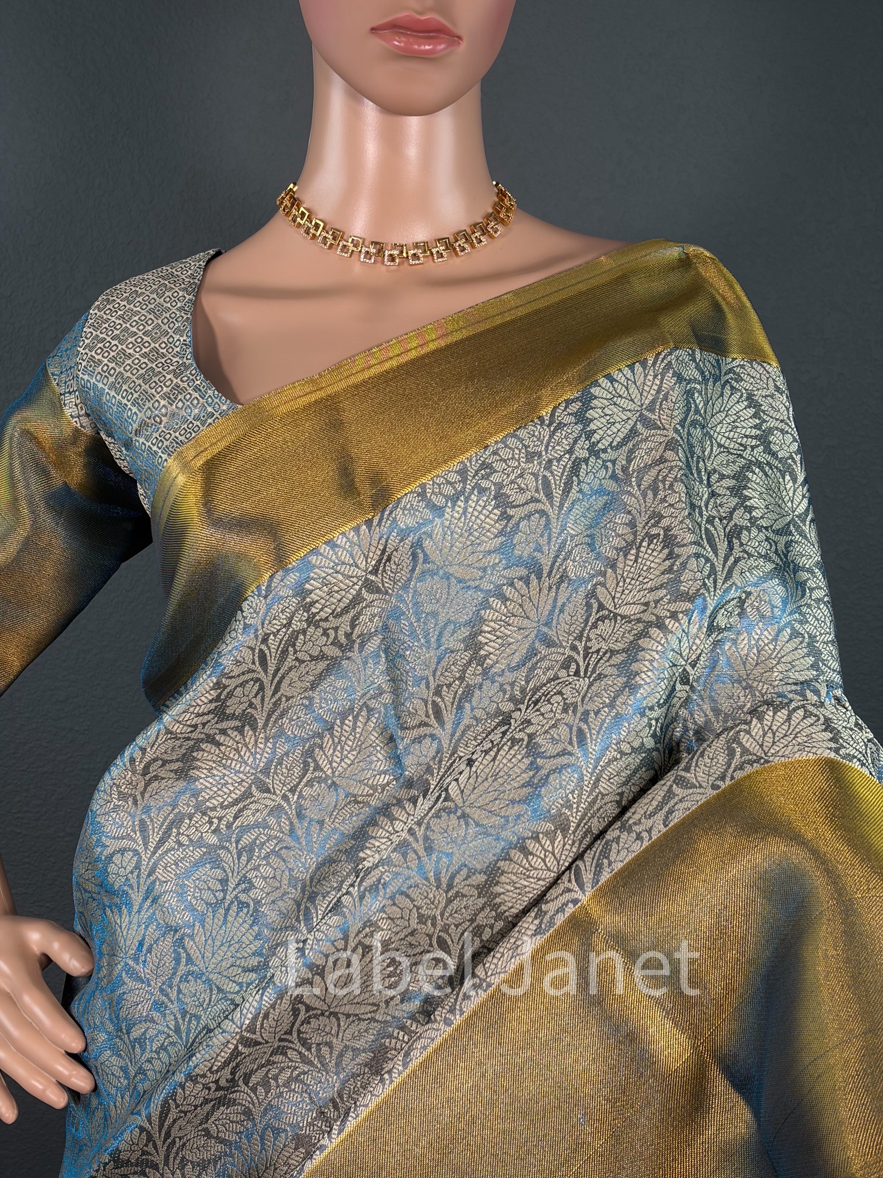 Banarasi Katan Silk Saree with Stitched Blouse | Alterable(36" - 42")