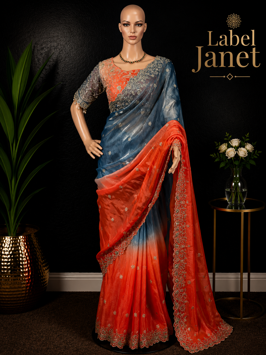 Saagarika - Soft Shimmer Tissue Silk Saree with blouse (34" - 44")
