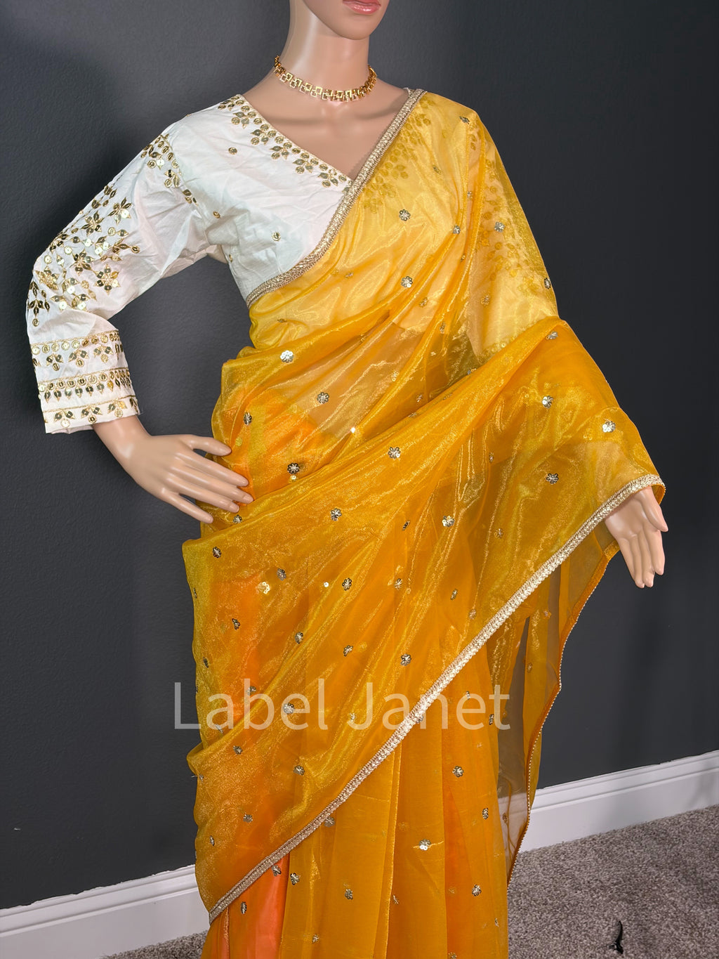 Haldi Happy Saree - jimmy choo saree