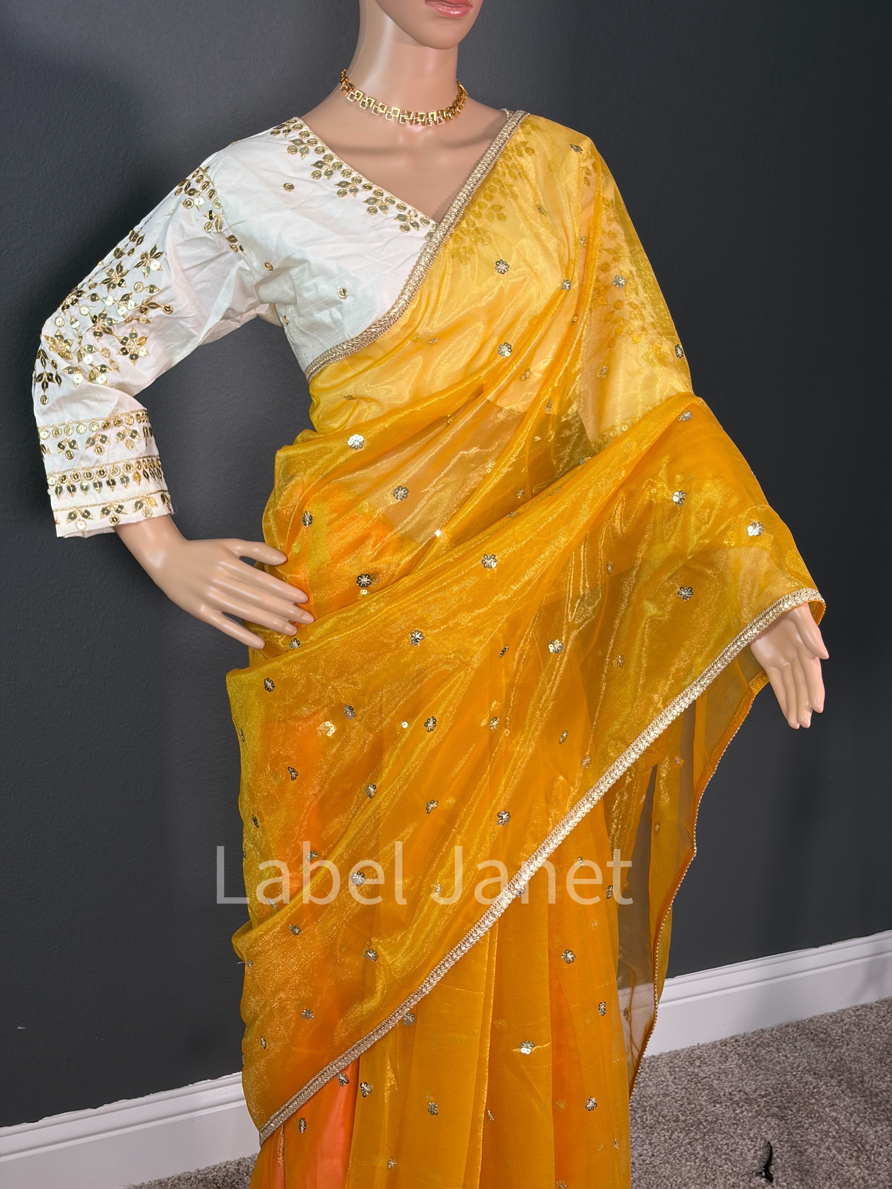 Haldi Happy Saree - jimmy choo saree