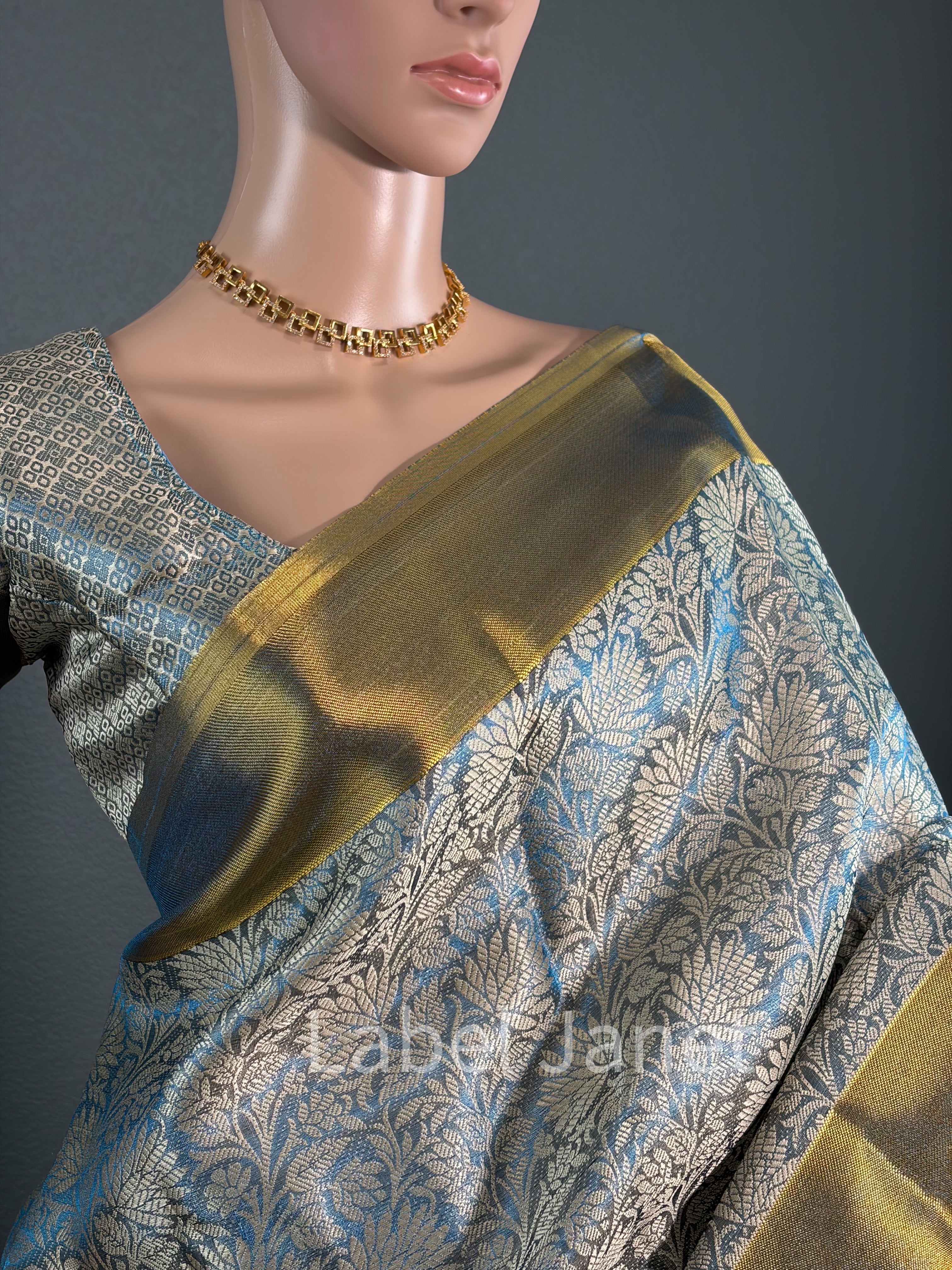 Banarasi Katan Silk Saree with Stitched Blouse | Alterable(36" - 42")