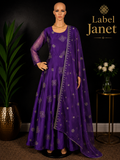 Purple Rangoli salwar - Anarkali gown for women(L up to XL)