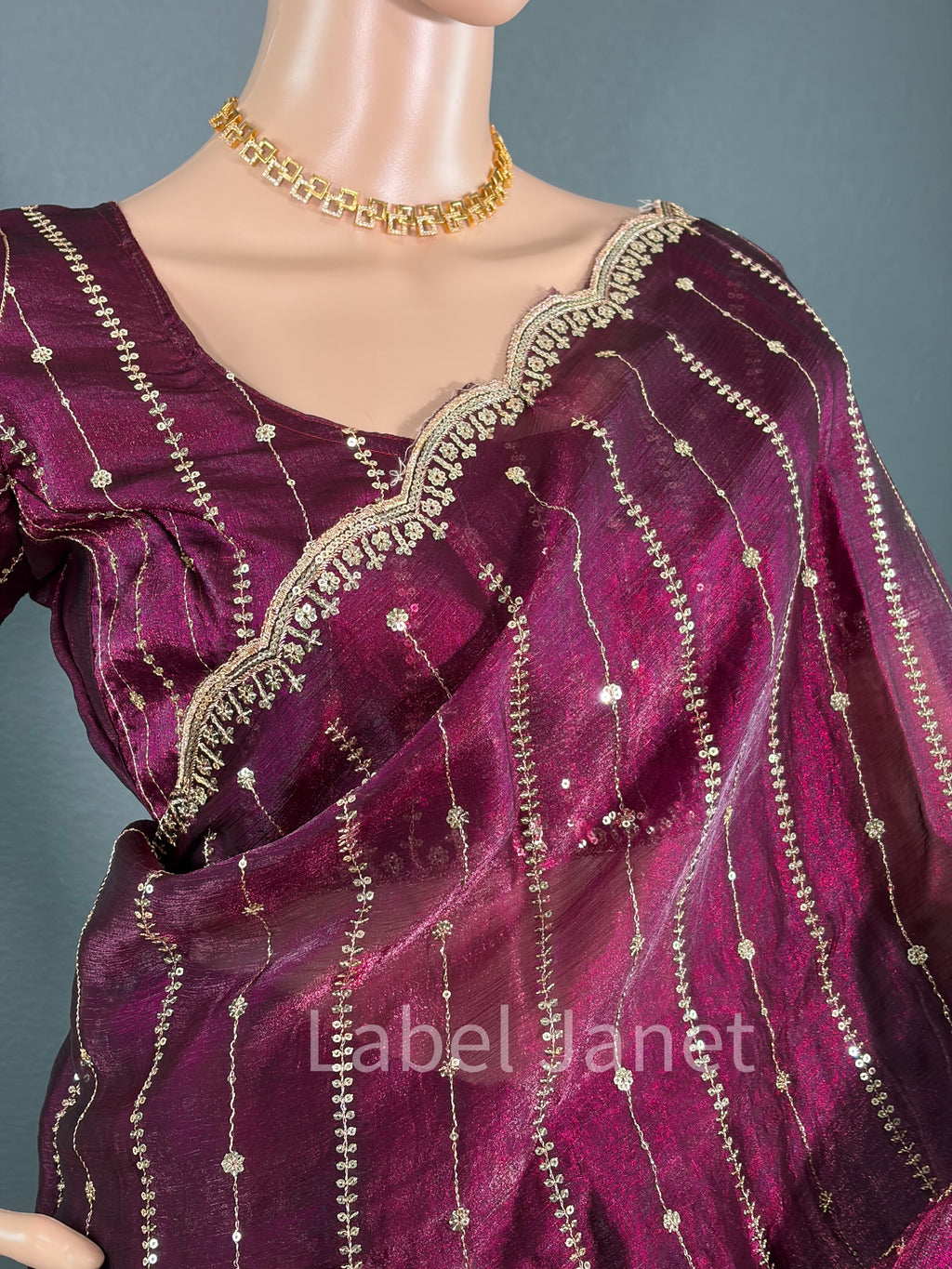 Maroon Moonlight - Premium space silk saree with blouse