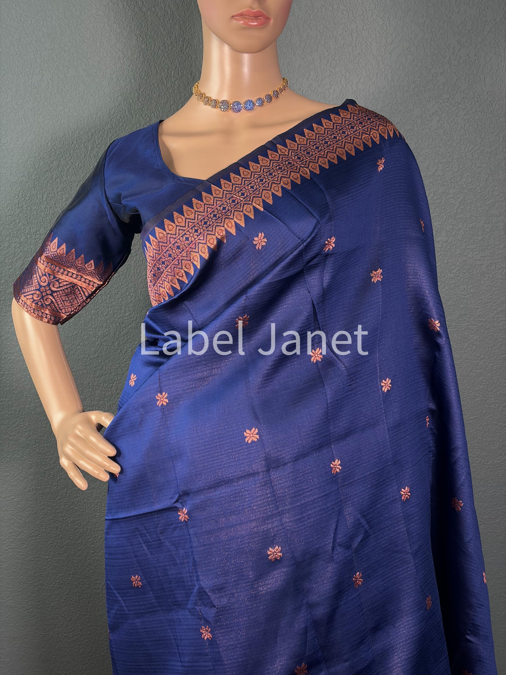 Blue Bliss Bhutta Weave - Banarasi silk saree