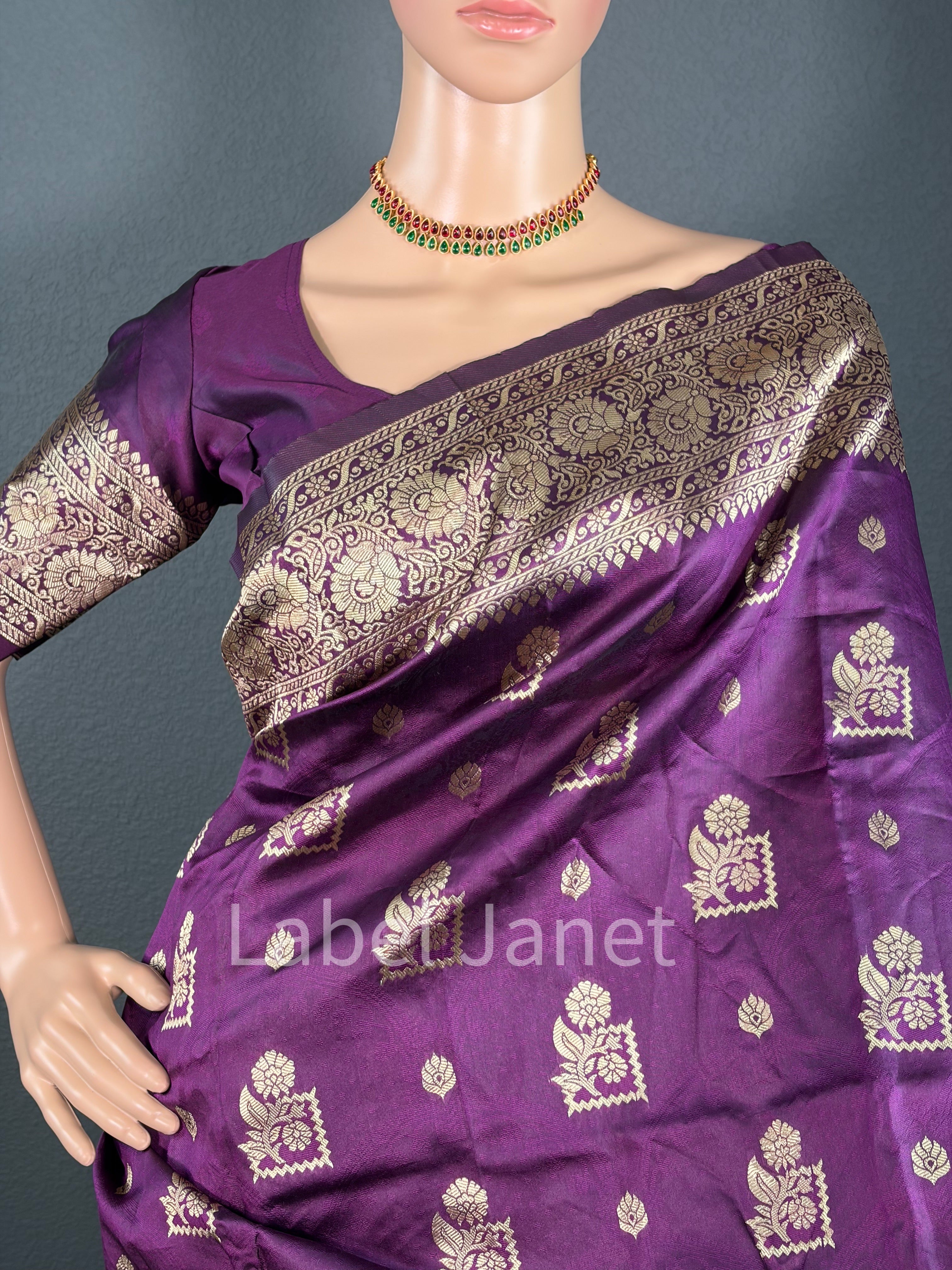 Plum Royale Heritage - Purple Banarasi Saree