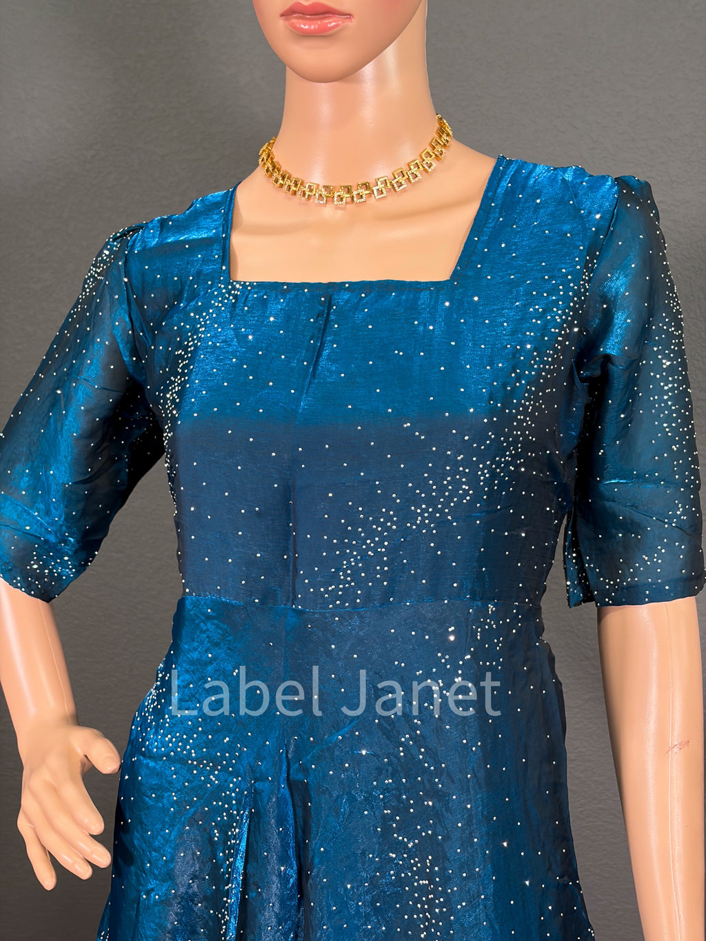 Mystic Teal Shimmer - Long Gown for women (M up to L)