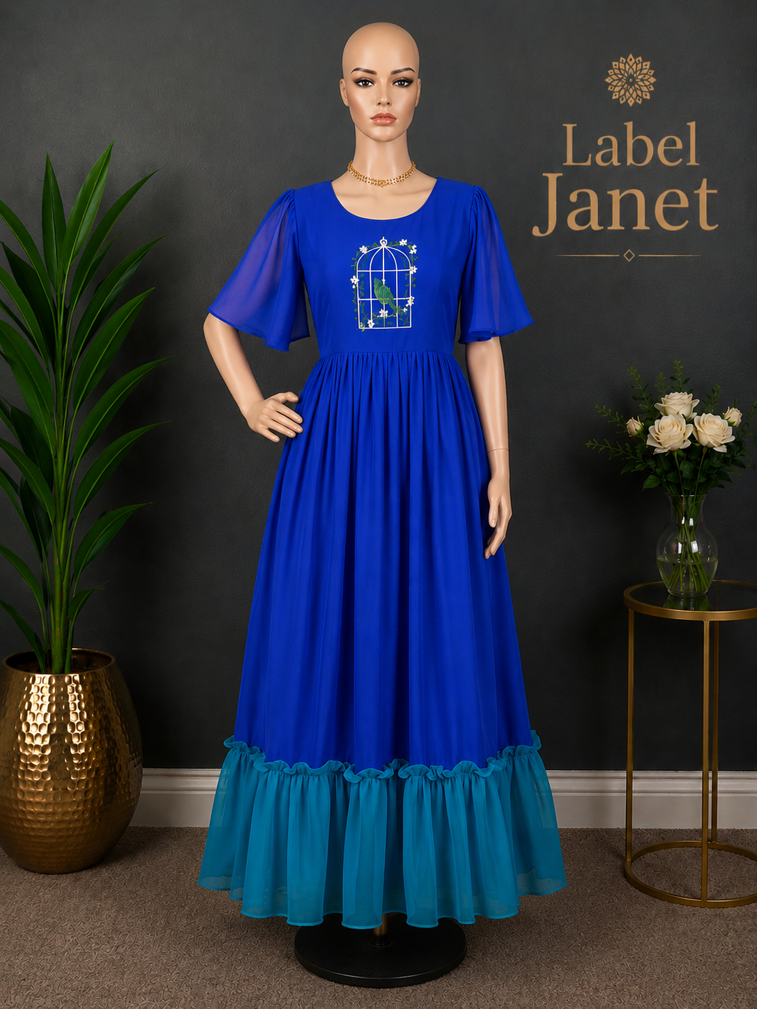Bluebird Serenade - Dual Shaded Cotton Maxi (L up to XL)