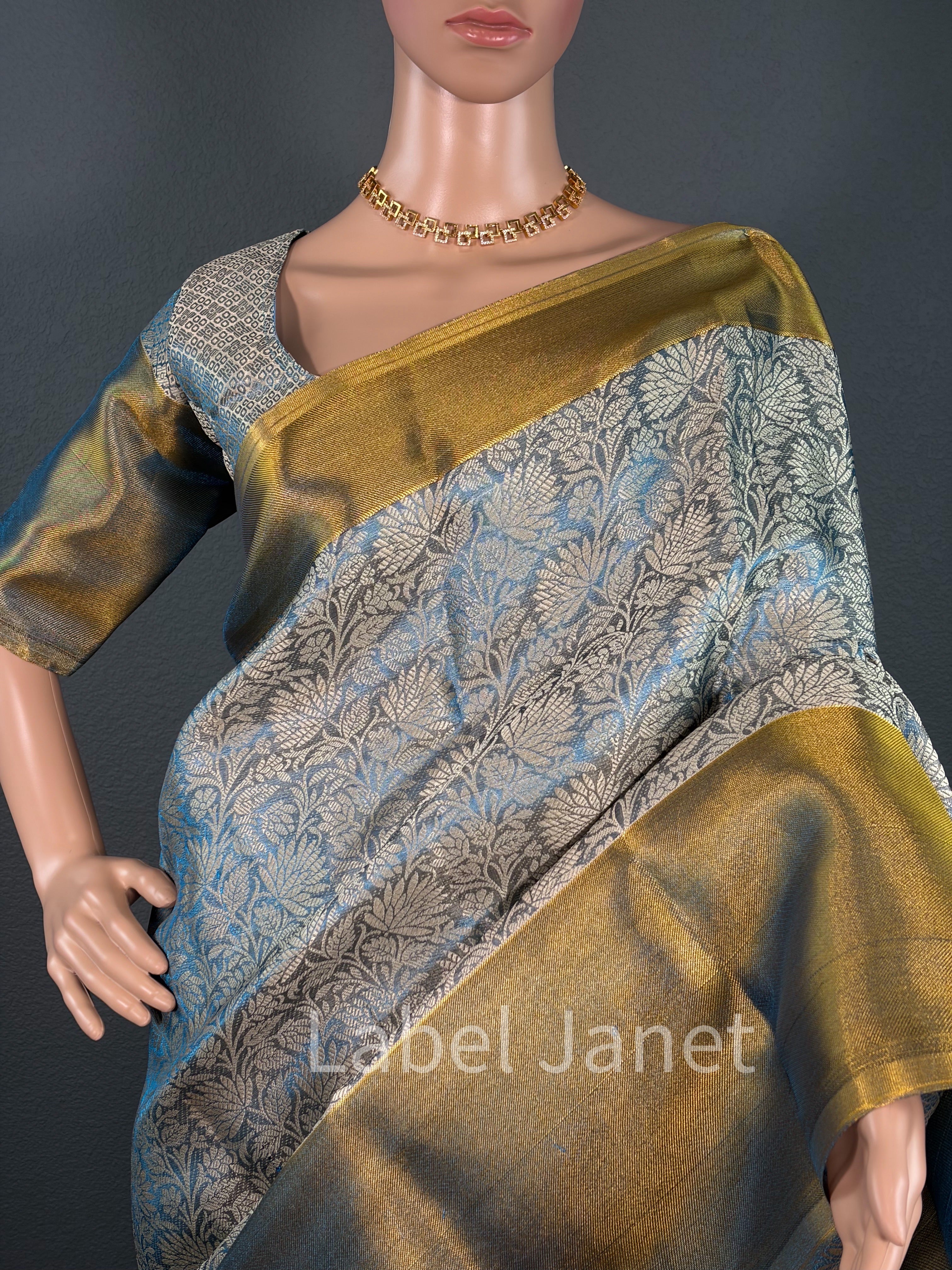 Banarasi Katan Silk Saree with Stitched Blouse | Alterable(36" - 42")