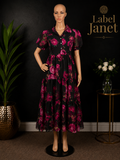 Pink Petal - Puff Sleeve Maxi Dress for women (L up to XL)