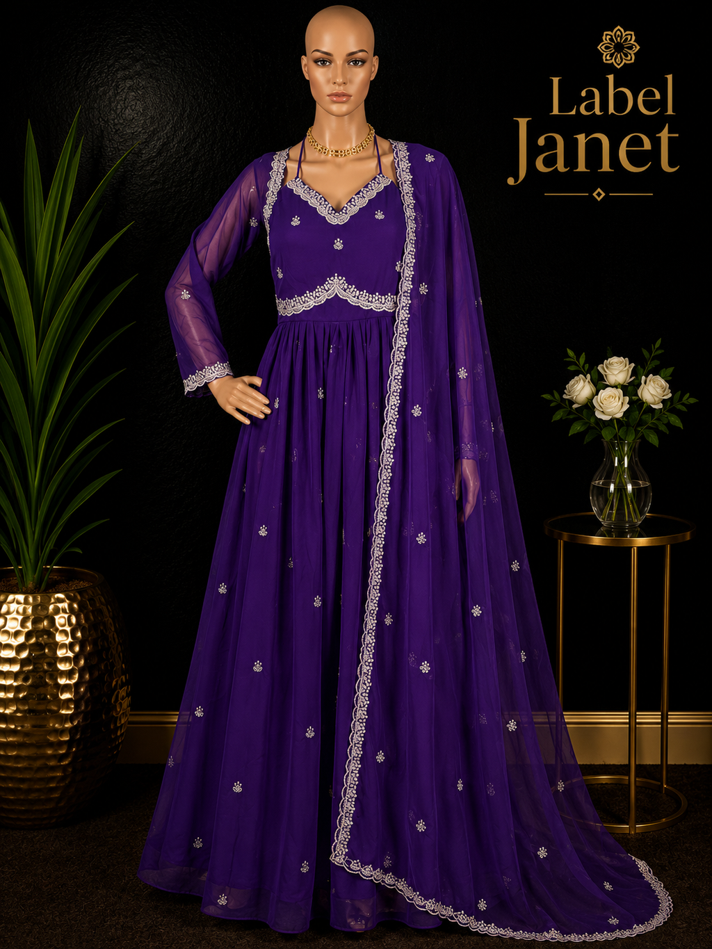 Mayura - Purple Anarkali gown for women (XL - 42")