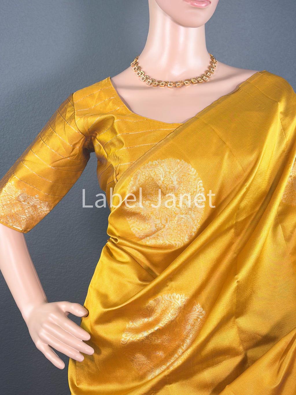 Banarasi Soft Silk Saree with Stitched Blouse | Alterable (36" -42")