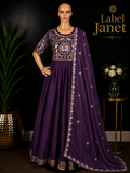 Violet Varnika - Purple Anarkali Gown with shawl for women (M up to L)