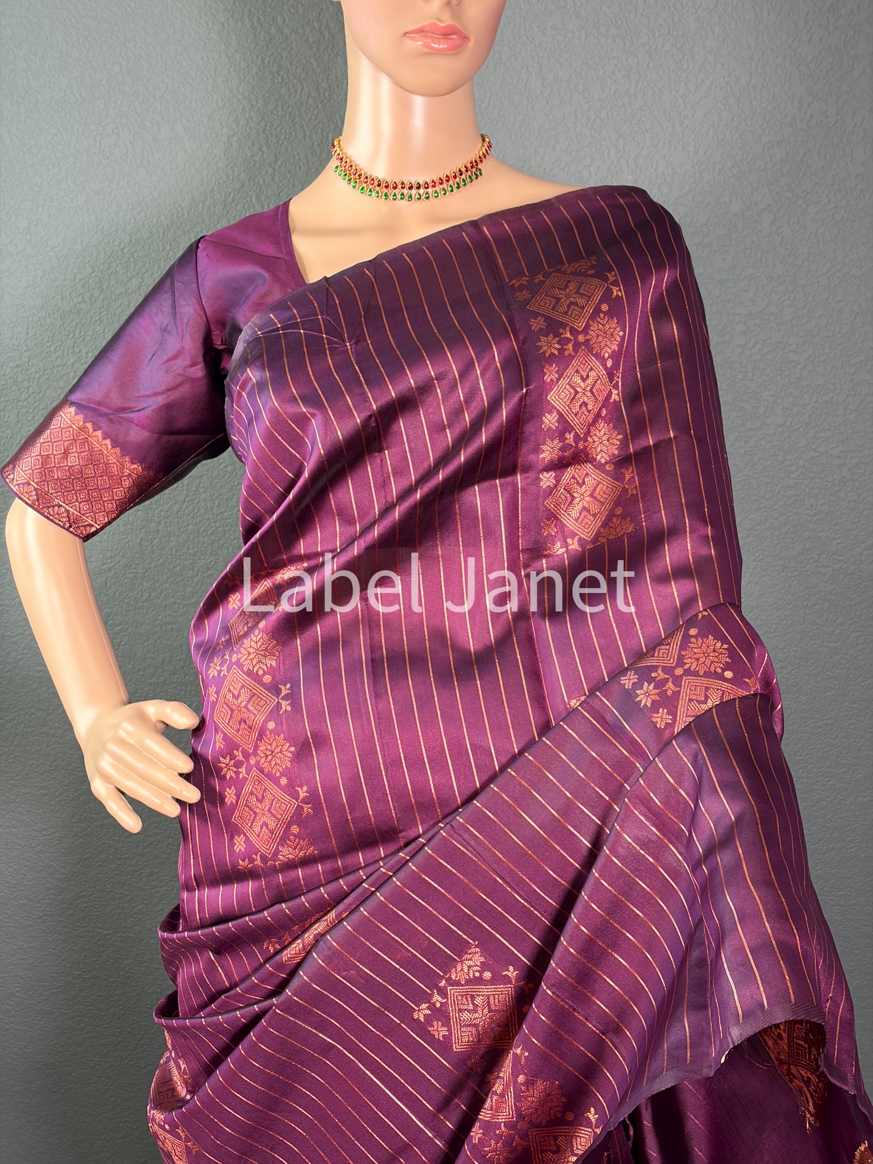 Chocolate Coffee - Pretty Soft silk saree with blouse