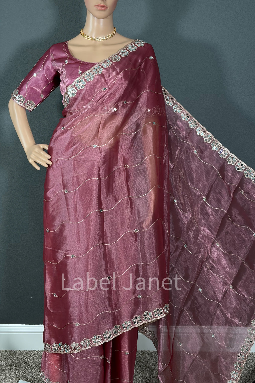 Bubblegum blush - Pink Jimmy Choo saree with blouse