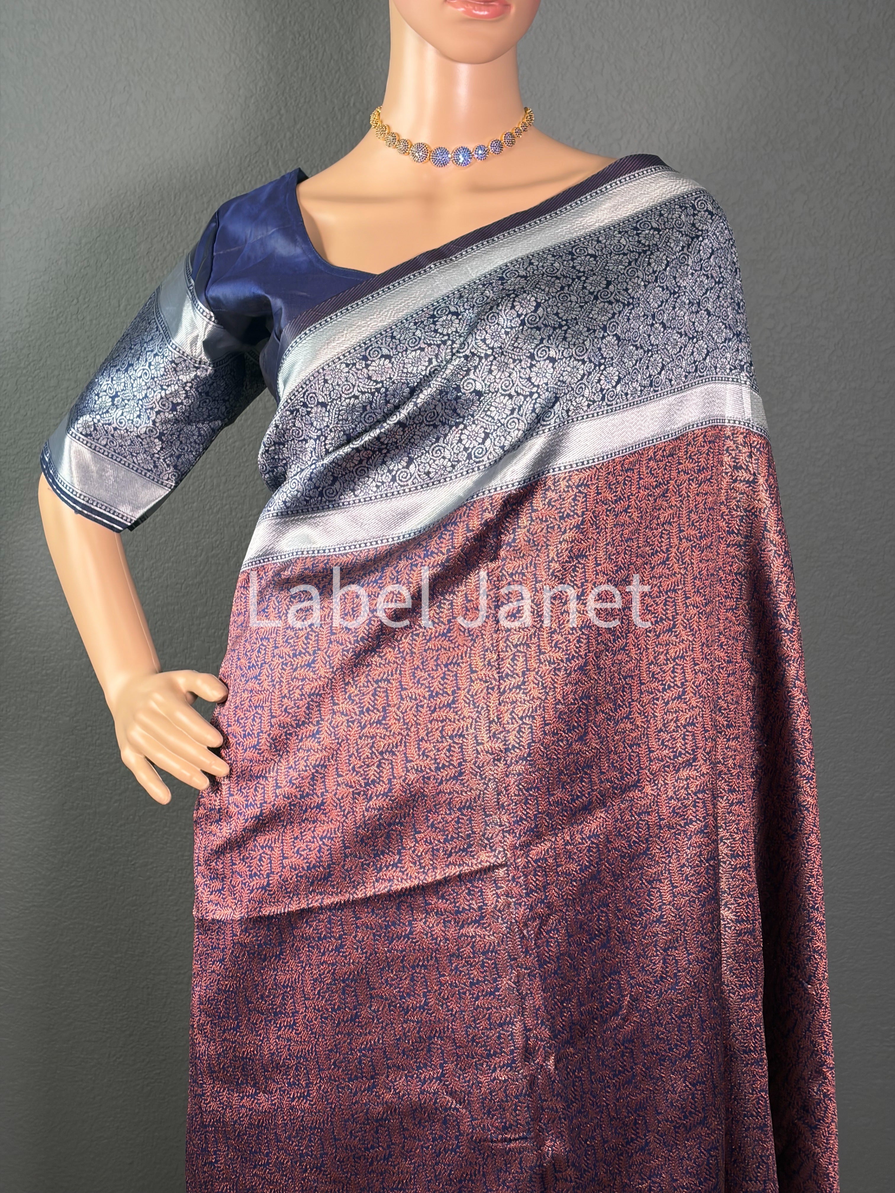 Banarasi Soft Silk Saree with Stitched Blouse | Alterable (36" - 42")