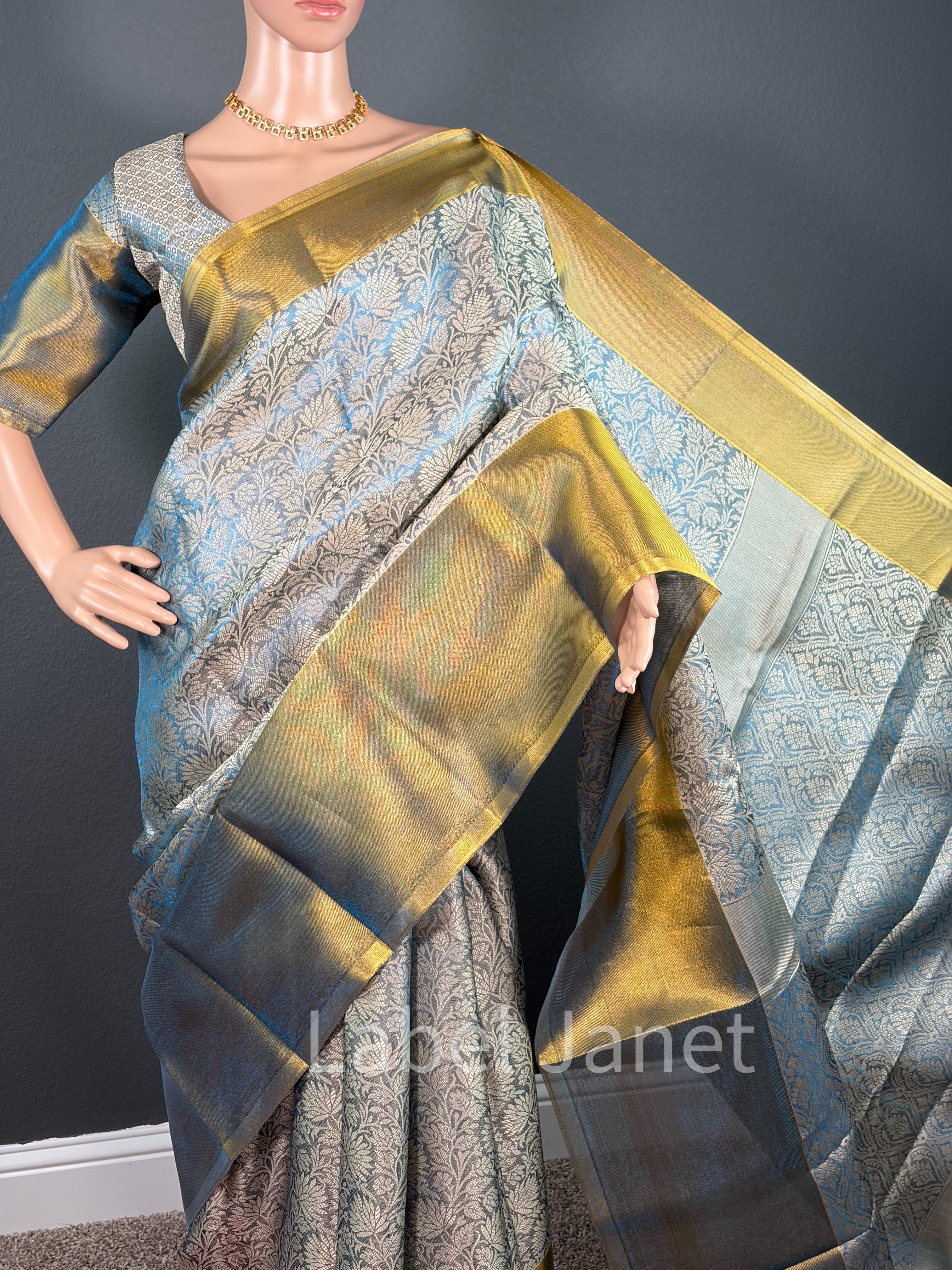 Banarasi Katan Silk Saree with Stitched Blouse | Alterable(36" - 42")