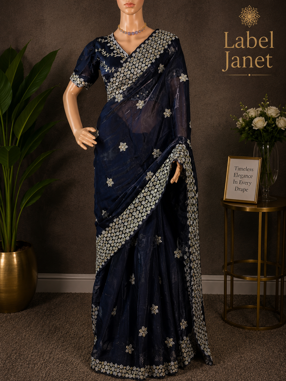 Blue Elegance - Jimmy choo saree