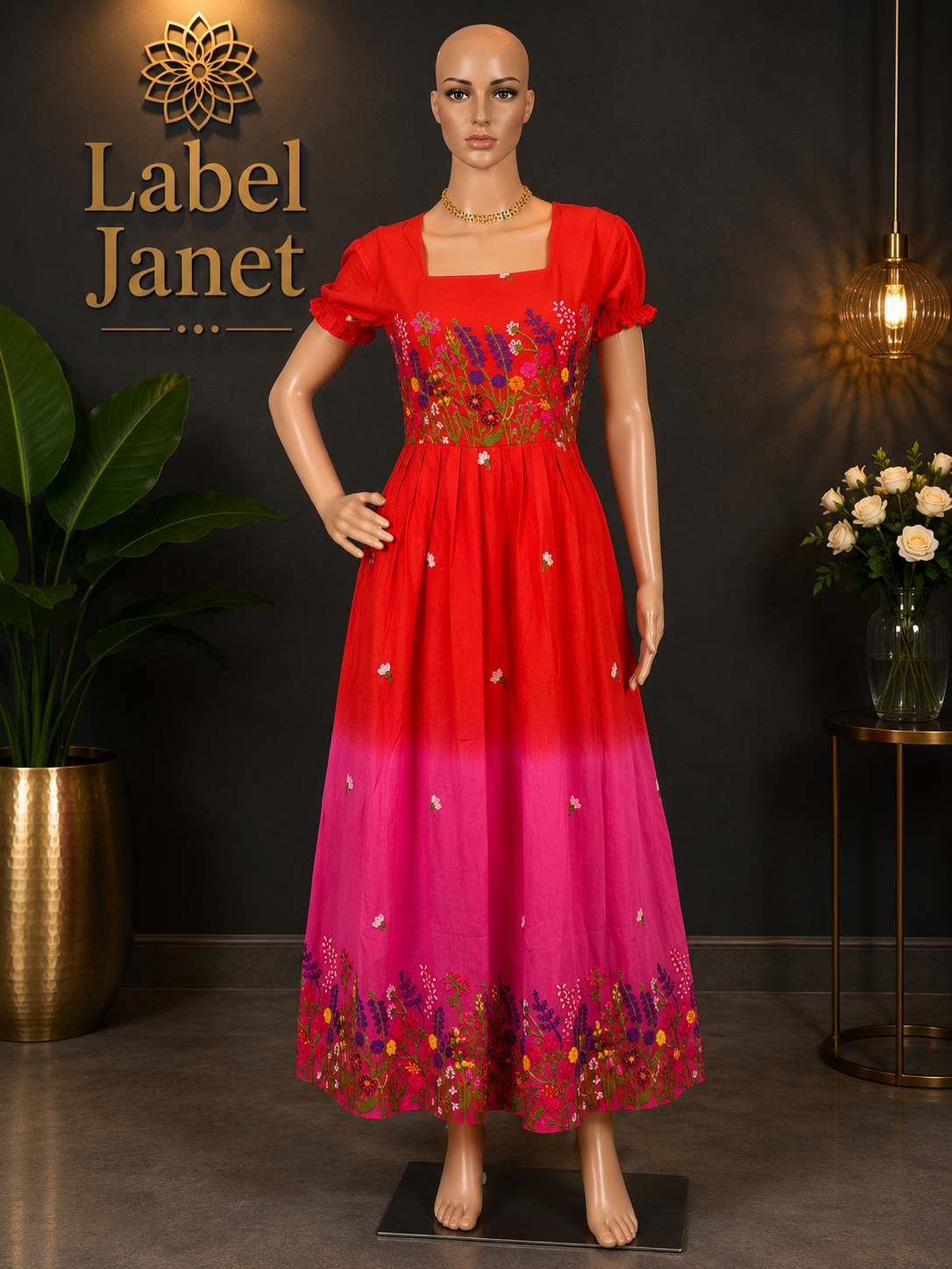 Pink Paradise - Dual Shaded Cotton Maxi (M up to L)