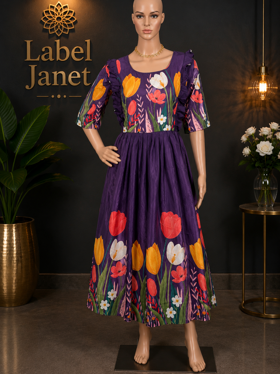 Purple Tulip - Satin Maxi Dress (M up to L)