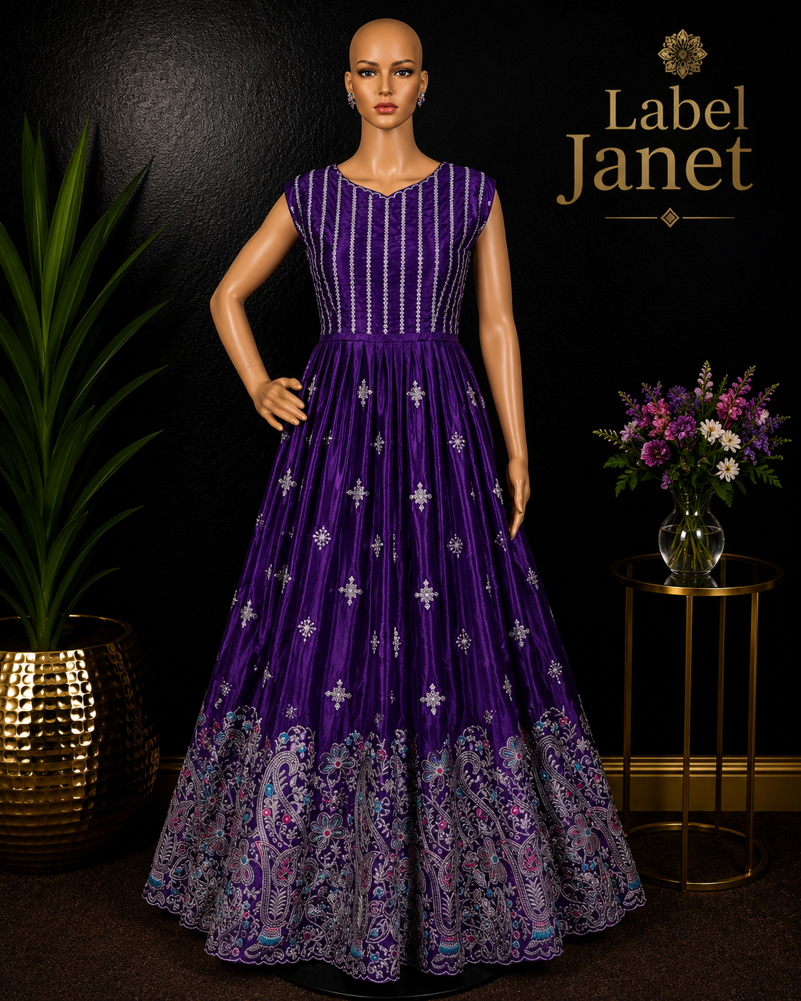 Purplia - Anarkali gown for women (XL-42")