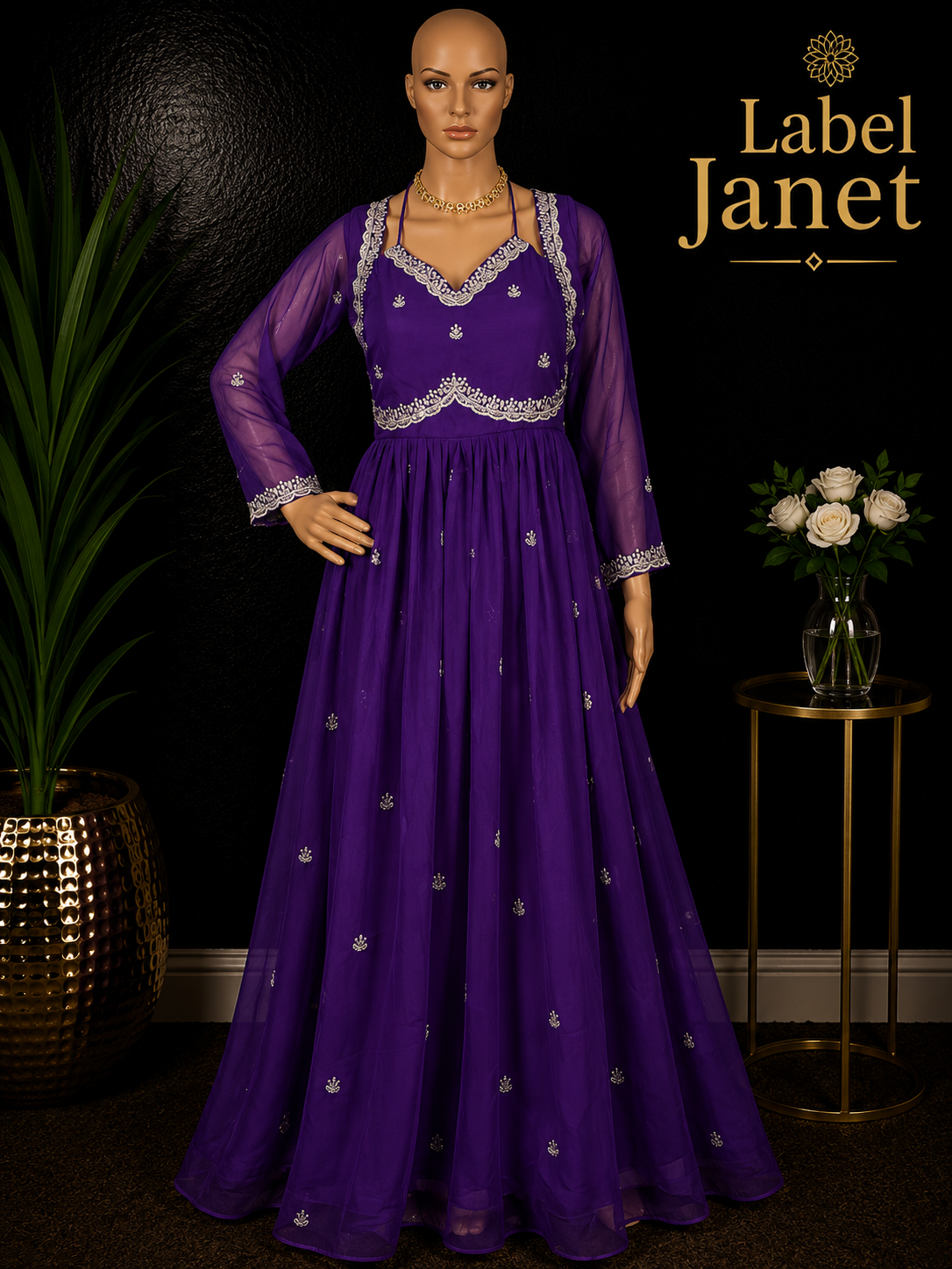 Mayura - Purple Anarkali gown for women (XL - 42")