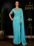 Kadal Kanni - Blue Soft Tissue Silk Saree with blouse (34" - 44")