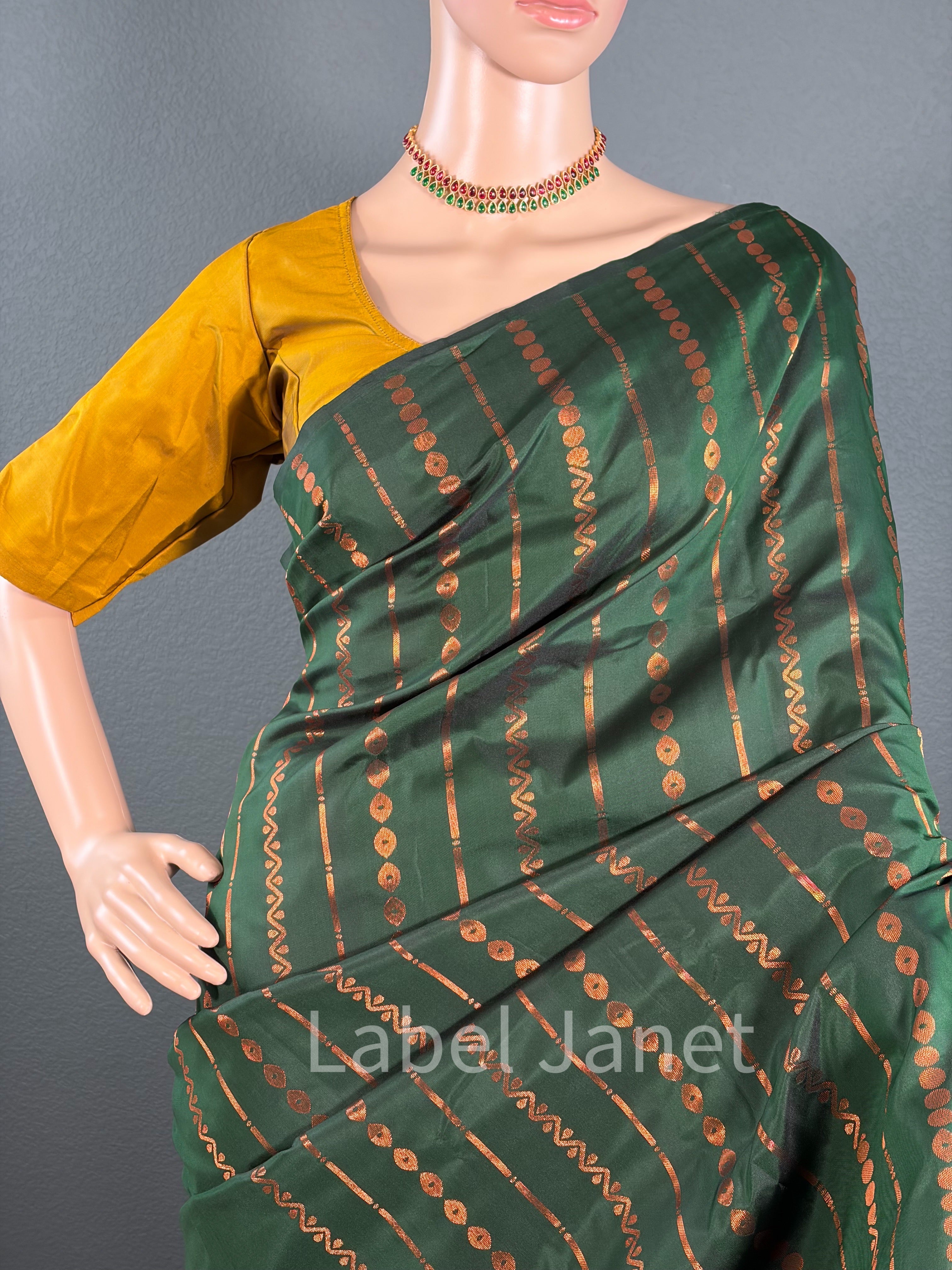 Green Kanjipuram soft silk saree with stitched Blouse | Traditional Wear | Pattu  | Indian Saree