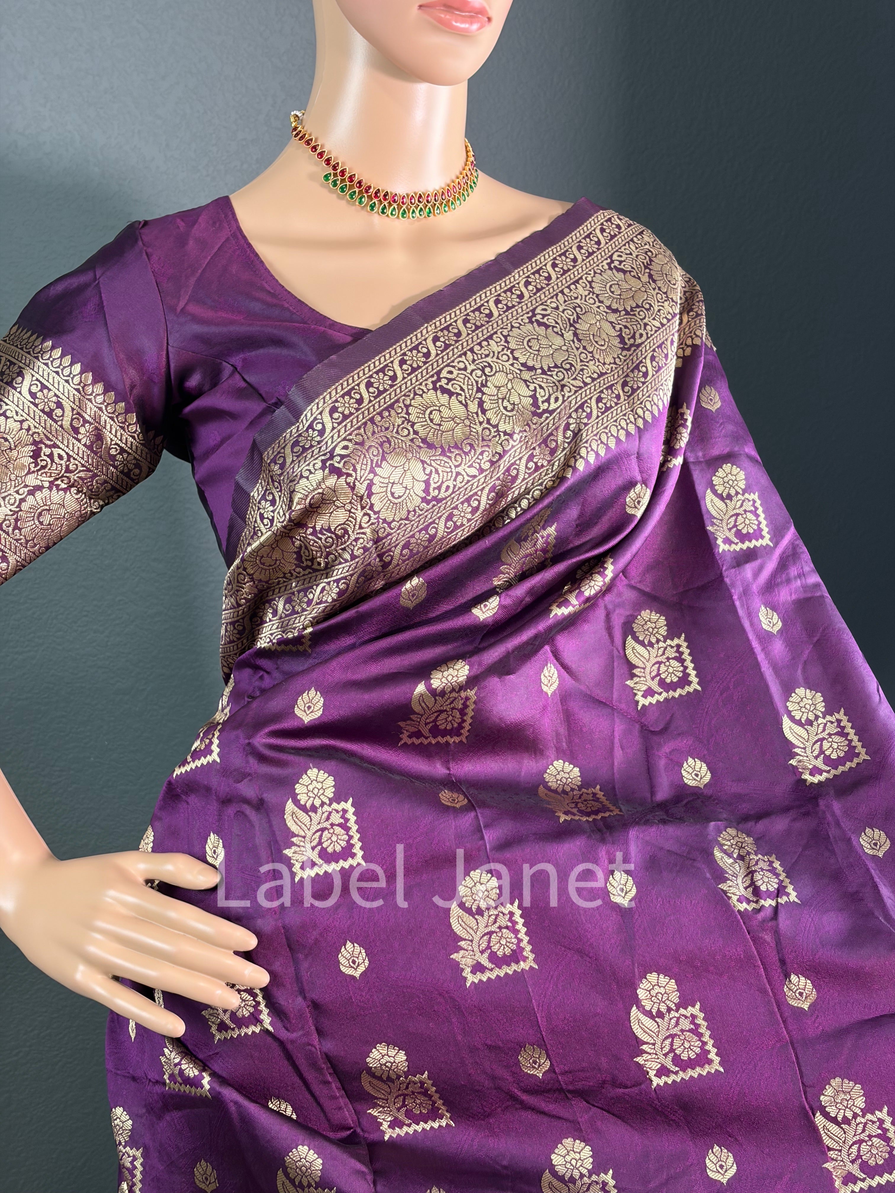Plum Royale Heritage - Purple Banarasi Saree
