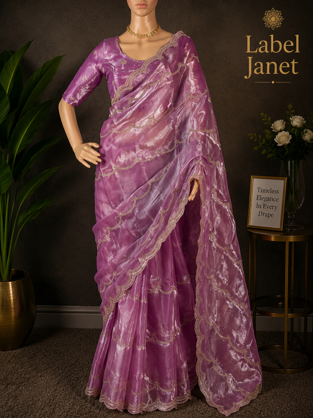 Soft Lilac Stiletto - Party wear jimmy choo saree