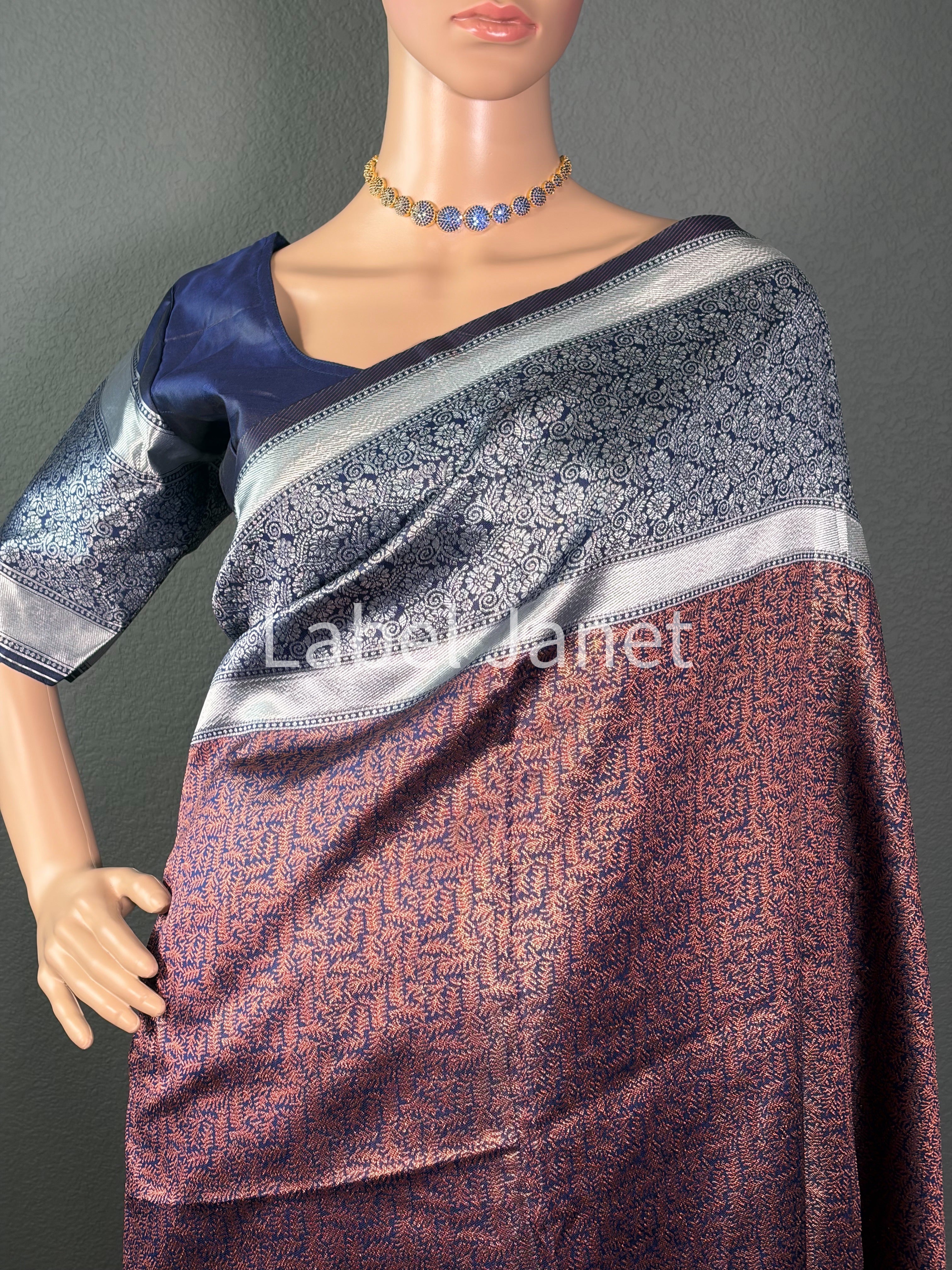Banarasi Soft Silk Saree with Stitched Blouse | Alterable (36" - 42")