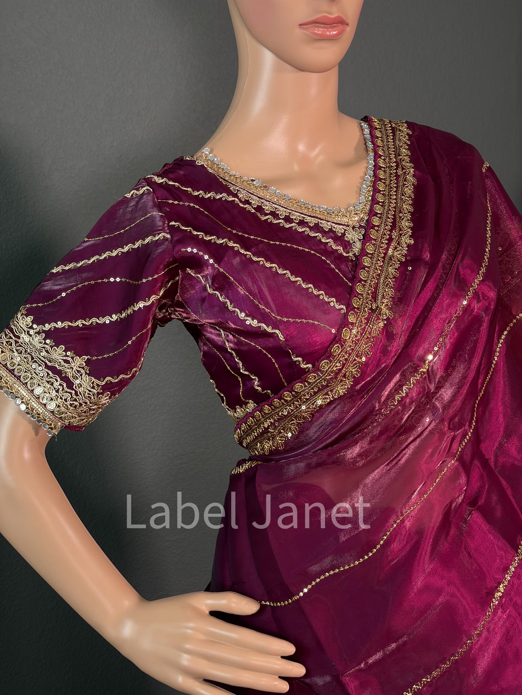 Plum Glam - Purple Designer Saree