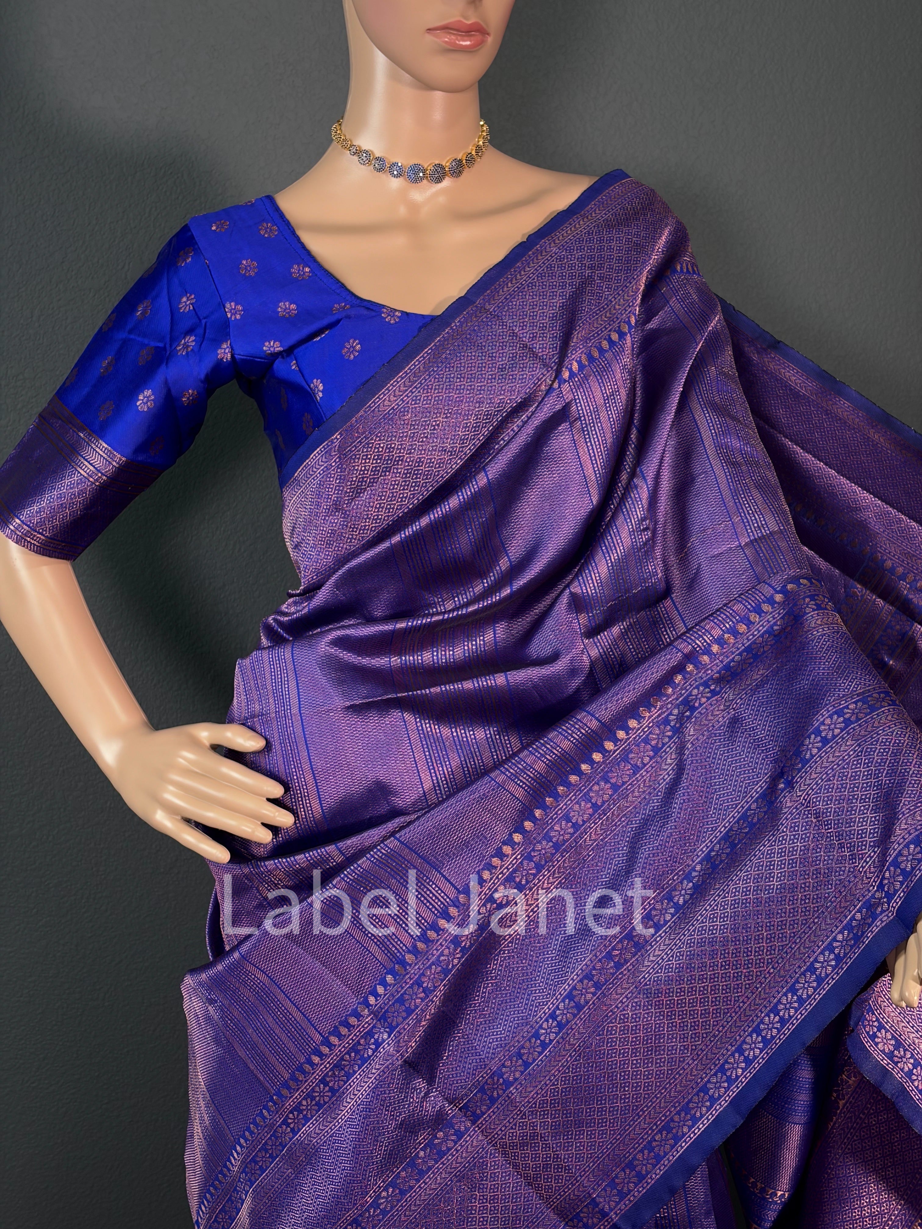 Kubera Soft Silk Saree with Stitched Blouse Alterable (36" - 42") | Easy wear | Traditional attire