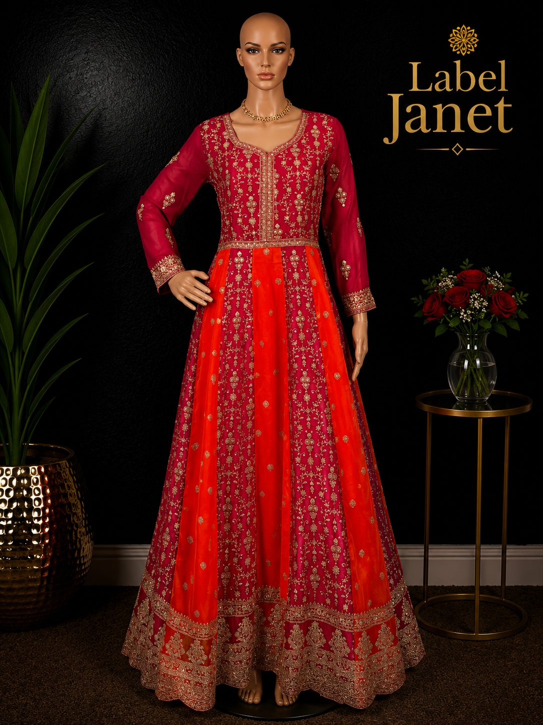 Kesari Rani - Designer Anarkali Gown fo women (M up to L)