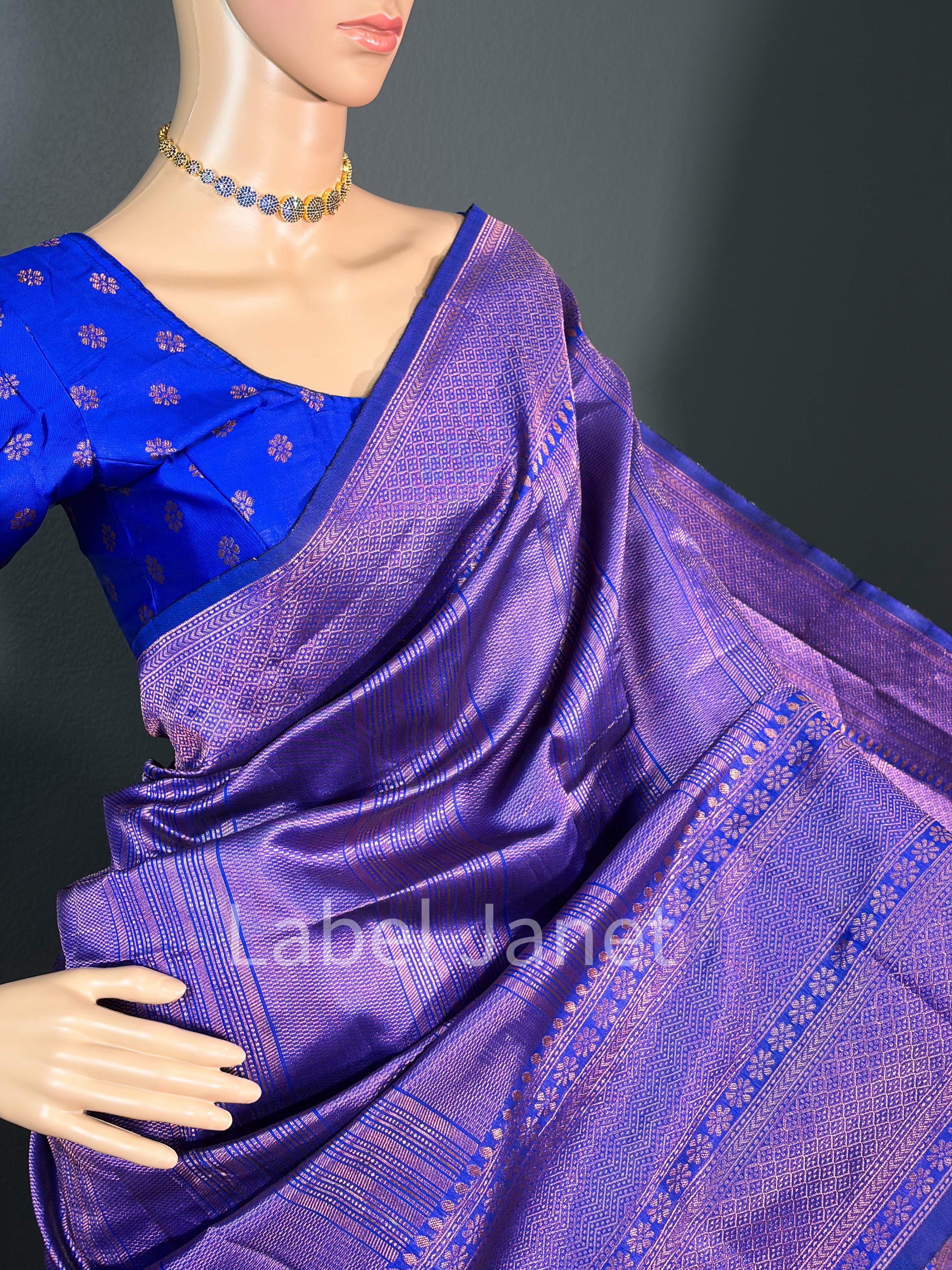 Kubera Soft Silk Saree with Stitched Blouse Alterable (36" - 42") | Easy wear | Traditional attire