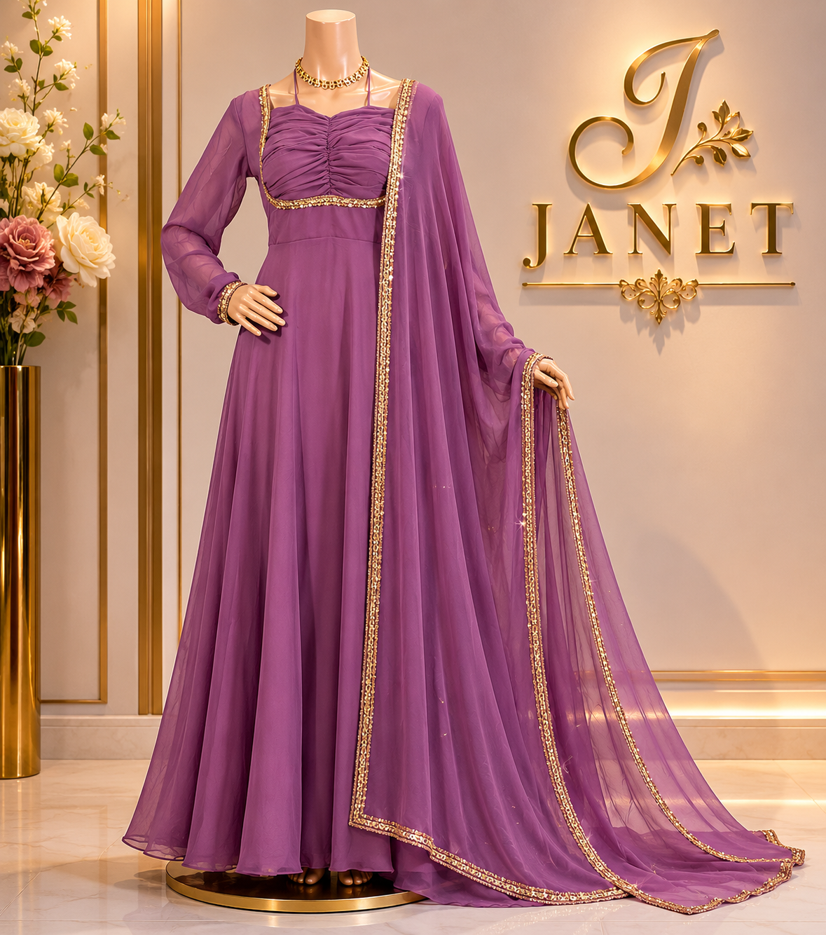 Lilac Enchantment - Anarkali gown for women(M up to L)