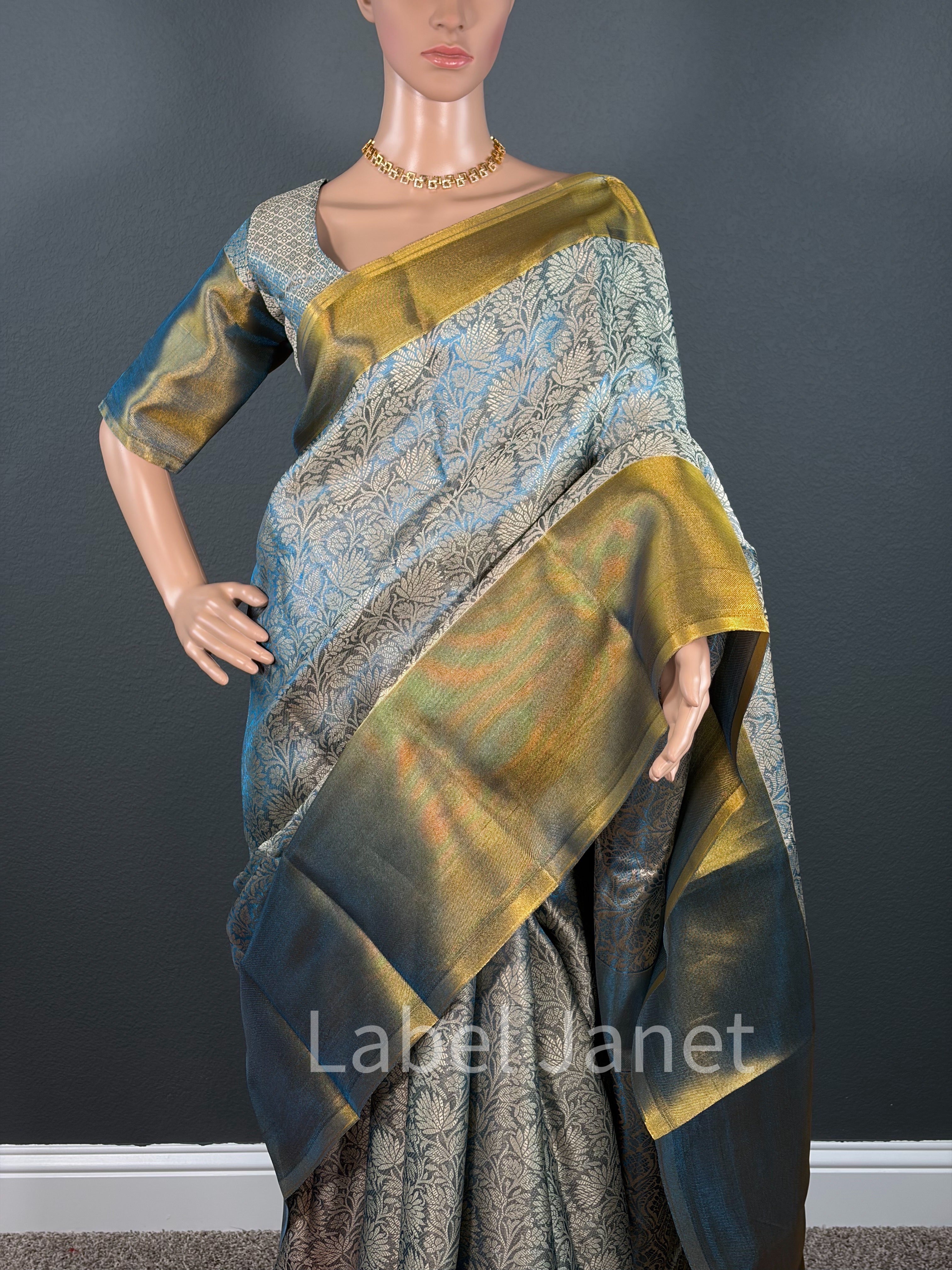 Banarasi Katan Silk Saree with Stitched Blouse | Alterable(36" - 42")